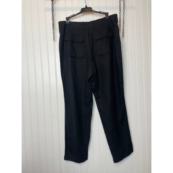 NWT J. Crew Seaside Cargo Pants Black High Waist Linen-TENCEL Lyocell Blend 12 - Picture 3 of 7